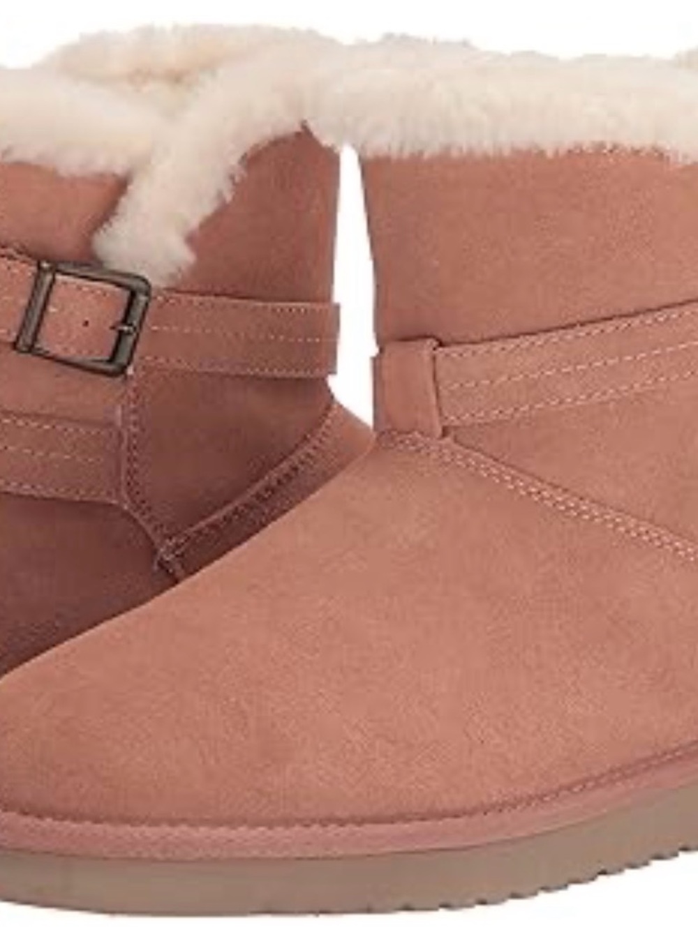 Koolaburra Suede Ankle Boot with Buckle in Rose